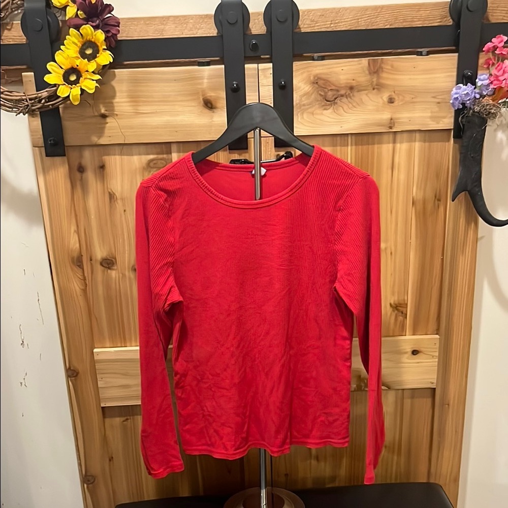 Old Navy Vibrant Red Long Sleeve Top